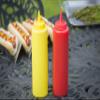 TableCraft Nostalgia 2-Piece Ketchup and Mustard Dispenser Set, 12-Ounce, Red/Yellow view 2