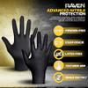 10 Pack SAS Safety 66517 Raven 6 mil Black Nitrile Disposable Gloves 7 Mil - Medium (10 boxes of 100 each) view 2