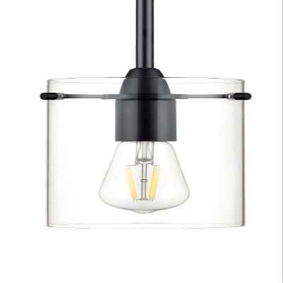 Linea di Liara Black Pendant Lights Kitchen Island - Medium Clear Glass Pendant Light Fixture