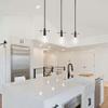 Linea di Liara Black Pendant Lights Kitchen Island - Medium Clear Glass Pendant Light Fixture view 3