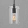 Linea di Liara Black Pendant Lights Kitchen Island - Medium Clear Glass Pendant Light Fixture view 4