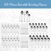 Mikasa Harmony 65-Piece 18/10 Stainless Steel Flatware Set, Service for 12, Polished Silverware with Serving Utensils, Dishwasher Safe view 2