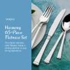 Mikasa Harmony 65-Piece 18/10 Stainless Steel Flatware Set, Service for 12, Polished Silverware with Serving Utensils, Dishwasher Safe view 3