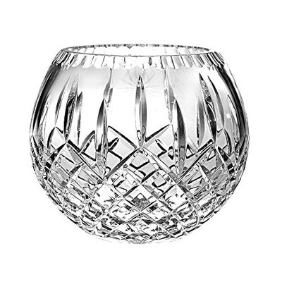 Barski European Hand Cut Crystal Rose Bowl, 5"D (5 inches D)- Plaza Design - Made in Europe