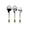 Spode Christmas Tree 3-Piece Stainless Steel Cutlery Set - Porcelain Handle Flatware with Meat Fork, Serving Spoon, & Slotted Spoon - Holiday Silverware for Christmas Dinners & Seasonal Gatherings view 1