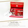 Spode Christmas Tree 3-Piece Stainless Steel Cutlery Set - Porcelain Handle Flatware with Meat Fork, Serving Spoon, & Slotted Spoon - Holiday Silverware for Christmas Dinners & Seasonal Gatherings view 2