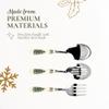 Spode Christmas Tree 3-Piece Stainless Steel Cutlery Set - Porcelain Handle Flatware with Meat Fork, Serving Spoon, & Slotted Spoon - Holiday Silverware for Christmas Dinners & Seasonal Gatherings view 4