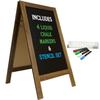 Large Sturdy Handcrafted 40" x 20" Wooden A-Frame Chalkboard Display / 4 Liquid Chalk Markers & Stencil Set/Sidewalk Chalkboard Sign Sandwich Board/Chalk Board Standing Sign (Rustic) view 1