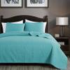 Chezmoi Collection Austin 3-Piece Oversized Bedspread Coverlet Set (King, Turquoise) view 2