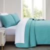 Chezmoi Collection Austin 3-Piece Oversized Bedspread Coverlet Set (King, Turquoise) view 3
