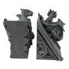 Design Toscano Castle Dragon Gothic Decor Decorative Bookend Statues, 8 Inch, Set of Two, Polyresin, Grey Stone view 4
