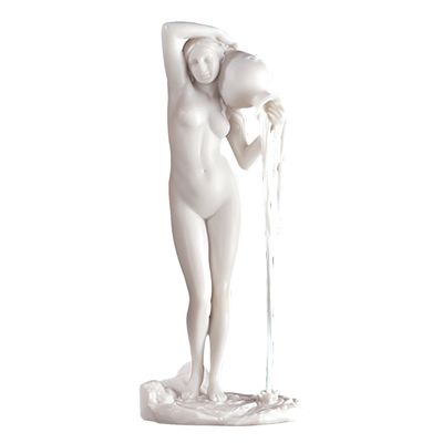 Design Toscano WU71400 The Source, La Sorgente Greek Figurine Statue, 11 Inch, Bonded Marble Polyresin, White