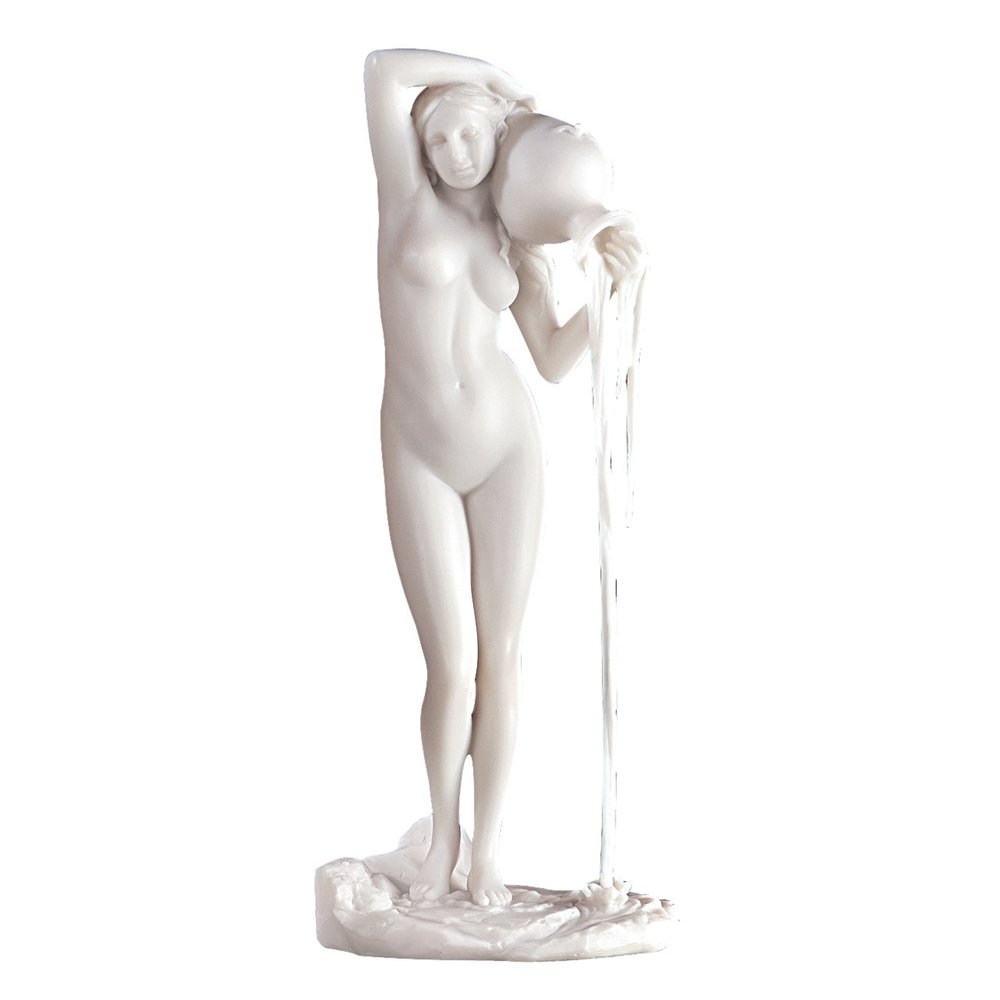 Design Toscano WU71400 The Source, La Sorgente Greek Figurine Statue, 11 Inch, Bonded Marble Polyresin, White