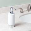 InterDesign York Ceramic Soap & Lotion Dispenser Pump, for Kitchen or Bathroom Countertops - White/Chrome view 2