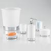 InterDesign York Ceramic Soap & Lotion Dispenser Pump, for Kitchen or Bathroom Countertops - White/Chrome view 3