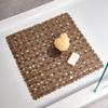 iDesign Plastic Suction Cup Non-Slip Bath Mat, The Pebblz Collection - 22 x 22, Amber Brown view 3