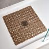 iDesign Plastic Suction Cup Non-Slip Bath Mat, The Pebblz Collection - 22 x 22, Amber Brown view 4