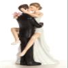 Wedding Collectibles Funny Kissing Wedding Cake Topper with Bride and Groom | Fun, Humorous Figurine | Fine Porcelain | 5.5 Inches view 1