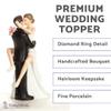 Wedding Collectibles Funny Kissing Wedding Cake Topper with Bride and Groom | Fun, Humorous Figurine | Fine Porcelain | 5.5 Inches view 2