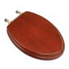Comfort Seats C3B2E115BN Decorative Oak Wood Elongated Toilet Seat with Brushed Nickel Hinges, American Cherry view 1