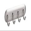 iDesign York Adhesive Backed Key Holder for Wall, 1.5" x 7" x 5.5", Brushed Stainless Steel view 1