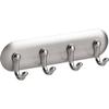 iDesign York Adhesive Backed Key Holder for Wall, 1.5" x 7" x 5.5", Brushed Stainless Steel view 3