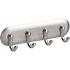 iDesign York Adhesive Backed Key Holder for Wall, 1.5" x 7" x 5.5", Brushed Stainless Steel view 4