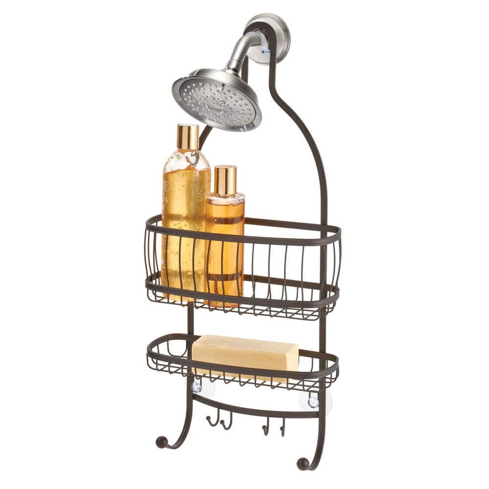 iDesign 61971 York Lyra Hanging Shower Organizer - 10" x 4" x 22", Bronze