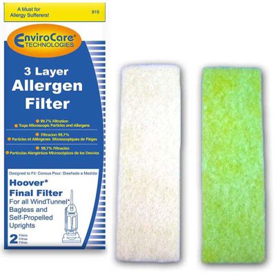 EnviroCare Premium Replacement 3 layer Final Vacuum Cleaner Filters made to fit Hoover WindTunnel Self Propelled, Bagless, Upright, Widepath, Empower, Foldaway, PowerMax Vacuum Cleaners, 2 Filters
