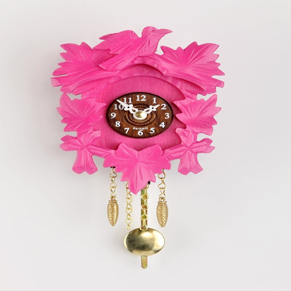 Trenkle Kuckulino Black Forest Clock with Quartz Movement and Cuckoo Chime, Pink TU 2015 PQ Pink