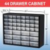 Akro-Mils 44-Drawer Plastic Drawer Storage Cabinet for Garage Organization, Bead Organizer, Building Bricks Storage, Teacher Toolbox, Makeup Organizer, 20" W x 6" D x 16" H, 10144 Black view 3