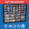 Akro-Mils 44-Drawer Plastic Drawer Storage Cabinet for Garage Organization, Bead Organizer, Building Bricks Storage, Teacher Toolbox, Makeup Organizer, 20" W x 6" D x 16" H, 10144 Black view 4