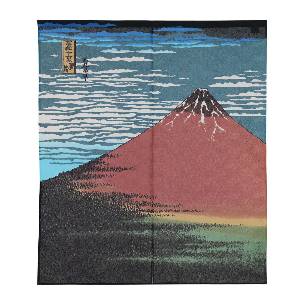 Noren Curtain Tapestry Hokusai Ukiyoe Hokusai Akafuji Red Fuji(Japan Import)