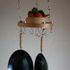Taylor & Ng Track Ceiling Pot Rack, 17" Diameter, Natural Wood view 1