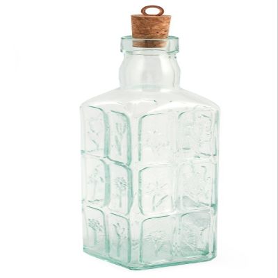 Bormioli Rocco Country Home Fiori Bottle, 18-1/2-Ounce, Clear, Glass