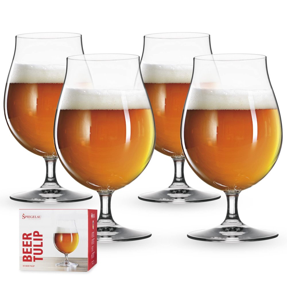 Spiegelau Classic Tulip Beer Glasses, Crystal Clear Drinking Glasses for Belgian Ales, IPA Beers, Cocktails, Gifts for Men, Game Night, Happy Hour, Home Bar, Kitchen Glassware, 15.5 oz, Set of 4