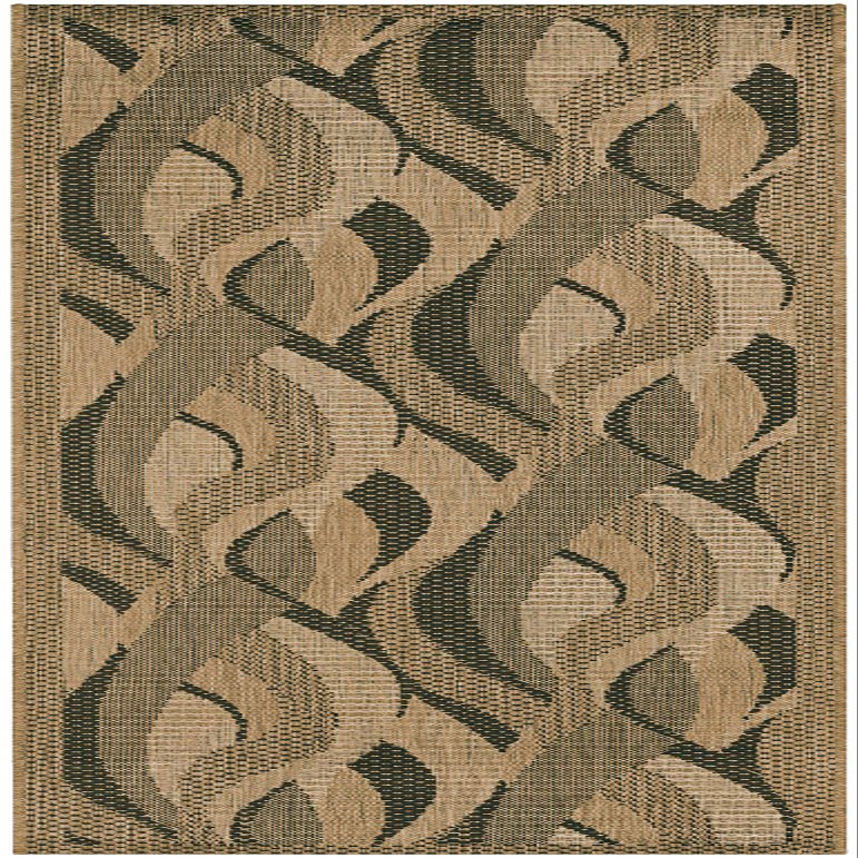 Couristan Recife Indoor Outdoor Area Rug 2'3" x 7'10" Runner in Natural-Black, Durable Flatwoven Floral Design Rug Entryway, Patio or Mudroom Home Decor