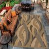 Couristan Recife Indoor Outdoor Area Rug  2'3" x 7'10" Runner in Natural-Black, Durable Flatwoven Floral Design Rug  Entryway, Patio or Mudroom Home Decor view 2