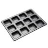 MasterClass KCMCHB69 Brownie Tin with Dividers, PFOA Non Stick Carbon Steel Baking Pan to Make 12 Cakes, 34 x 26 cm, Grey view 1