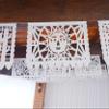 5 pk White Picado Papel Picado, Mexican Party Banner, Mexican Paper Banner for Parties, Papel Picado White Wedding 60 ft WS700 view 4