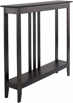 The Lakeside Collection Slim Space Saving Accent Table 36" W x 7" D x 32" H - Antique Black