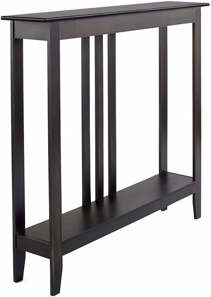 The Lakeside Collection Slim Space Saving Accent Table 36" W x 7" D x 32" H - Antique Black