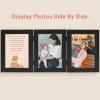 Golden State Art, 5x7 Three Picture Frame Trifold Hinged Photo Frame with 3 Openings, Desk Top Family Picture Collage, with Real Glass (5x7 Triple, Black, 1-Pack) view 3
