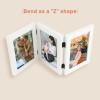 Golden State Art, 4x6 Three Picture Frame Trifold Hinged Photo Frame with 3 Openings, Desk Top Family Picture Collage, with Real Glass (4x6 Triple, White, 1-Pack) view 4