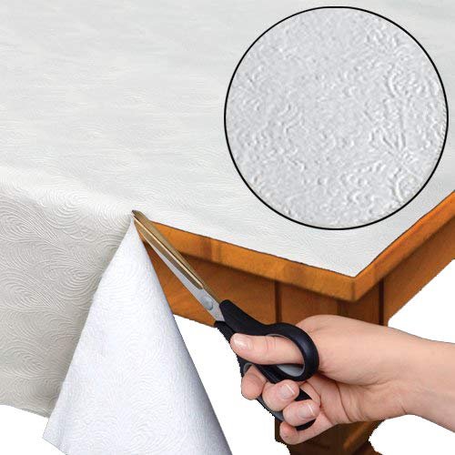 Home Bargains Plus Quilted Heavy Duty Table Pad Protector with Flannel Backing, Cut to Fit, Heat Resistant, Wipe Clean, Protects Table from Spills and Scratches, White, 52 x 90 Rectangle