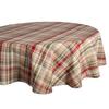 DII Give Thanks Plaid Fall Table Decor, Autumn & Thanksgiving Tabletop Linens, 70" Round Tablecloth view 1