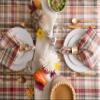 DII Give Thanks Plaid Fall Table Decor, Autumn & Thanksgiving Tabletop Linens, 70" Round Tablecloth view 4