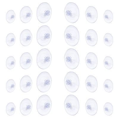 Whaline 30 Packs Suction Cup Plastic Sucker Pads Without Hooks, Clear, 3 Size, 45 mm, 30 mm, 20 mm