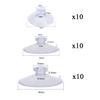 Whaline 30 Packs Suction Cup Plastic Sucker Pads Without Hooks, Clear, 3 Size, 45 mm, 30 mm, 20 mm view 2