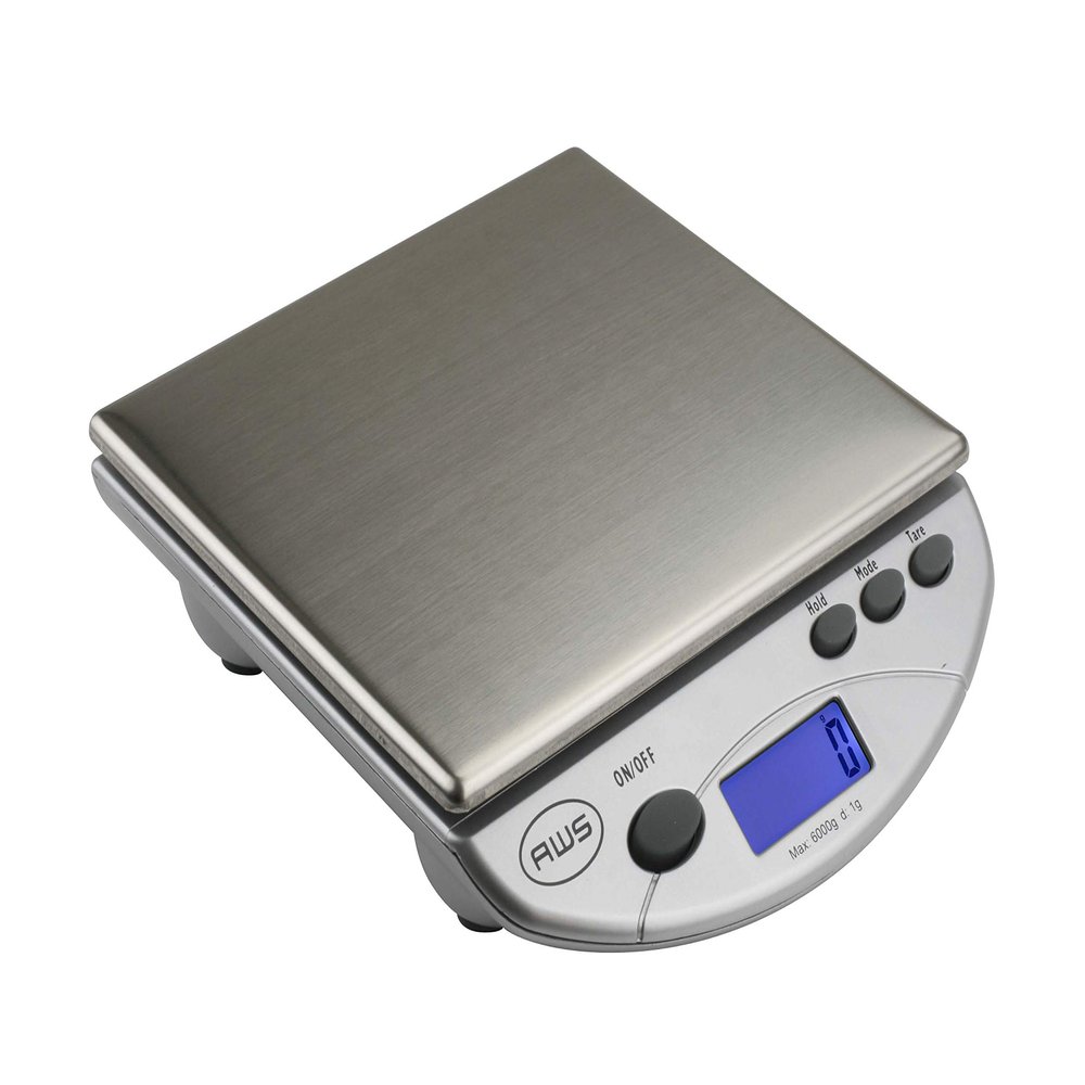 American Weigh Scales SL Series Precision Multifunction Scale, LCD Screen, Stainless Steel, 13lb x 0.1oz (AMW-13-SL)